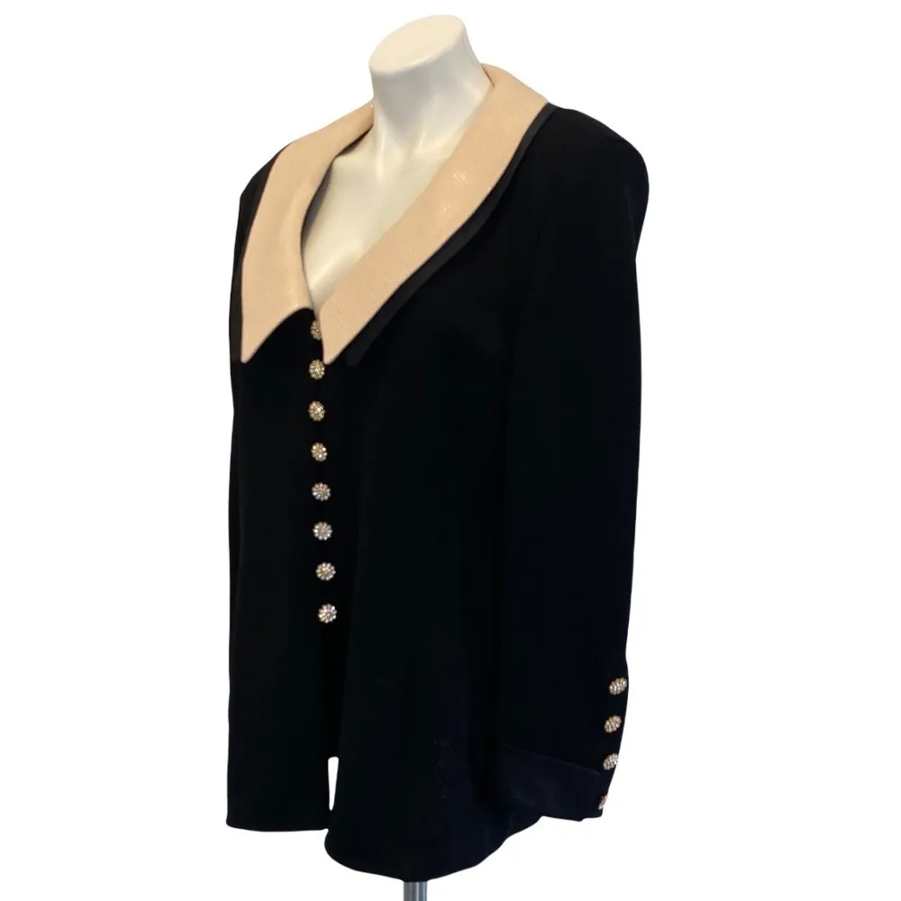 ST. JOHN EVENING Santana Knit Triple Style Rhinestone Button Cardigan Size 12 - Image 8
