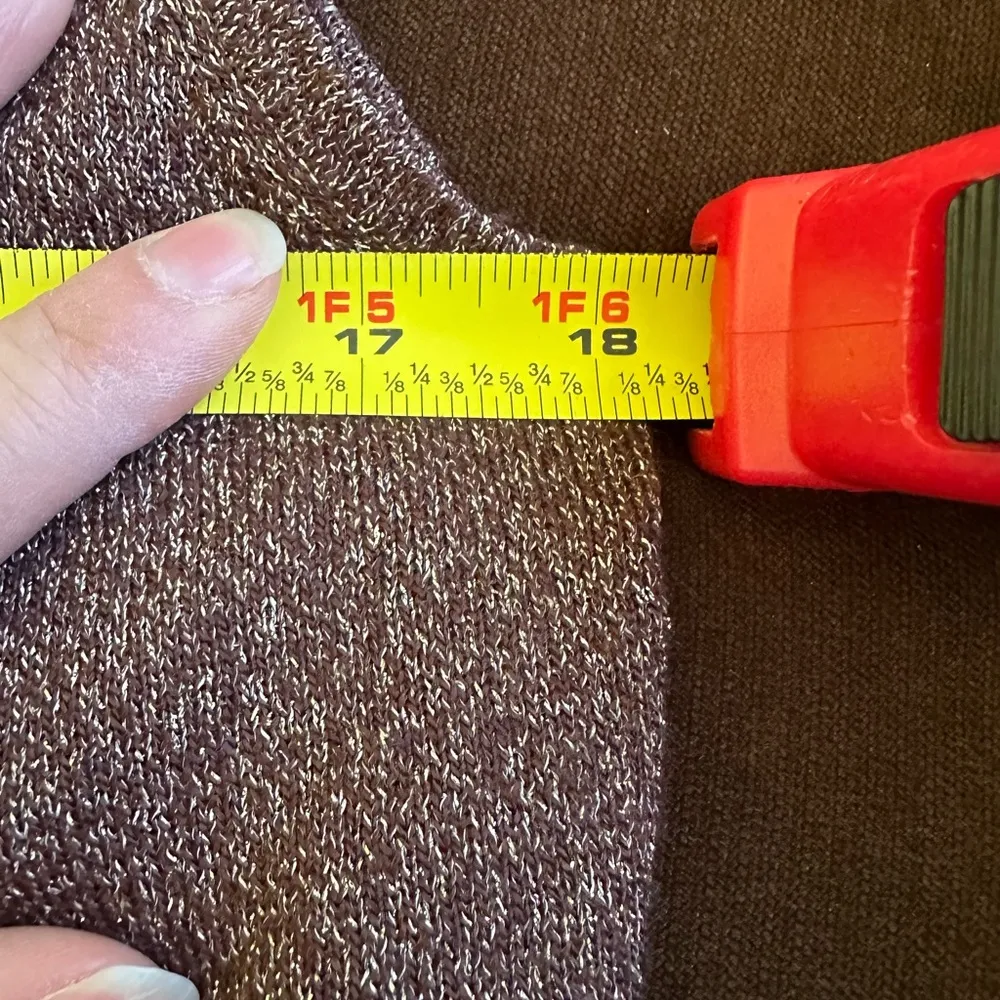 Susan Graver Brown & Gold Metallic Sleeveless Tank Top Round Neck. Sz M - Image 8