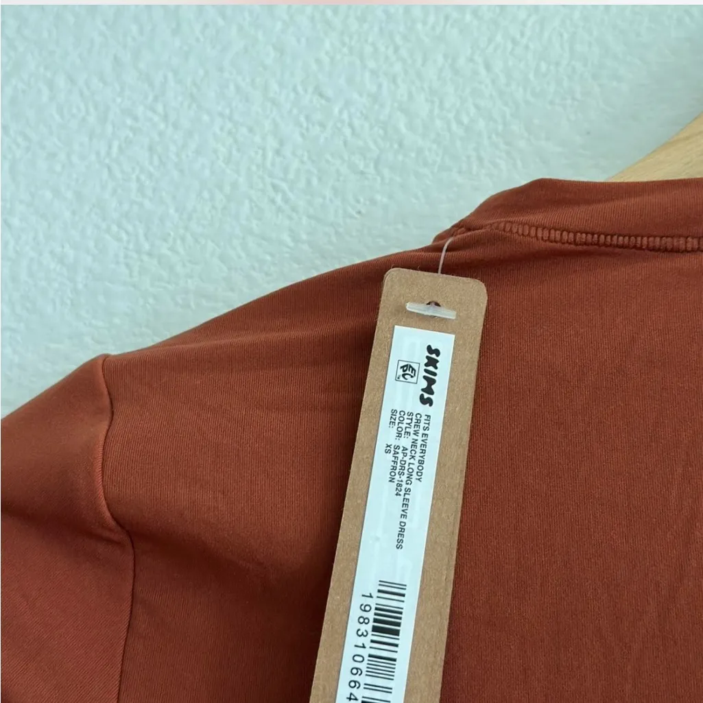 NWT Skims Fits Everybody Crew Neck Long Sleeve Dress XS - Image 6