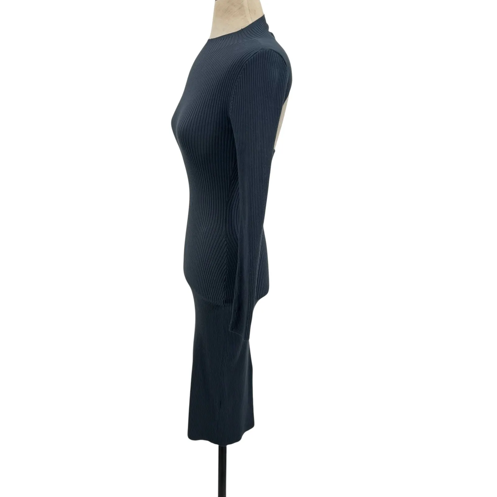 Aritzia Babaton Compose Dress Knit Sweater Cut Out Long Sleeve Gray Size 2XS - Image 6