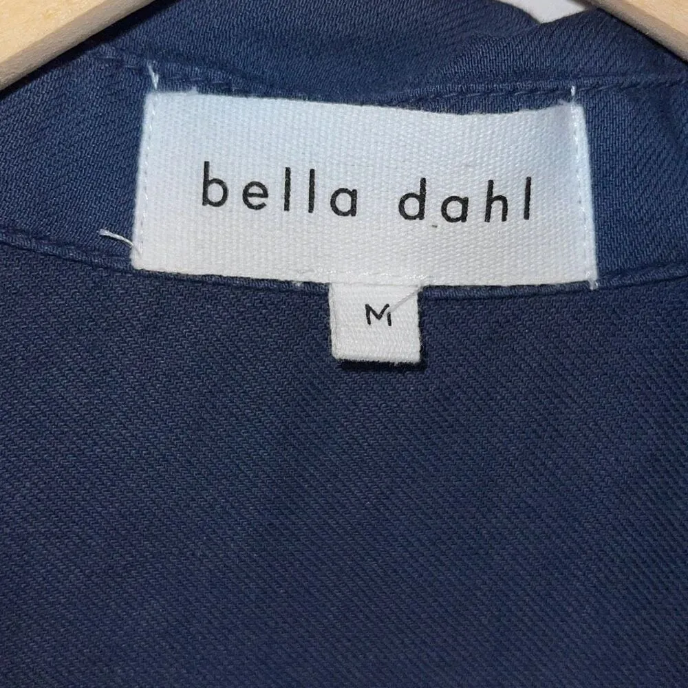 Bella Dahl Womens Notch Collar Linen Blend Straight Leg Jumpsuit Blue Medium NWT - Image 9