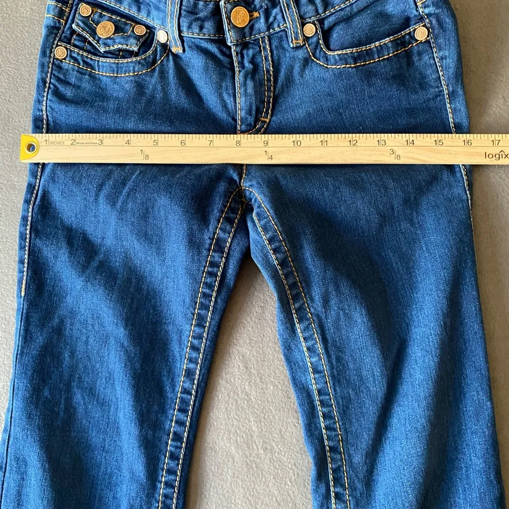 roberto cavalli jeans 26x29 Blue Embellished Low Rise Straight Dark Wash Tag 40 - Image 6