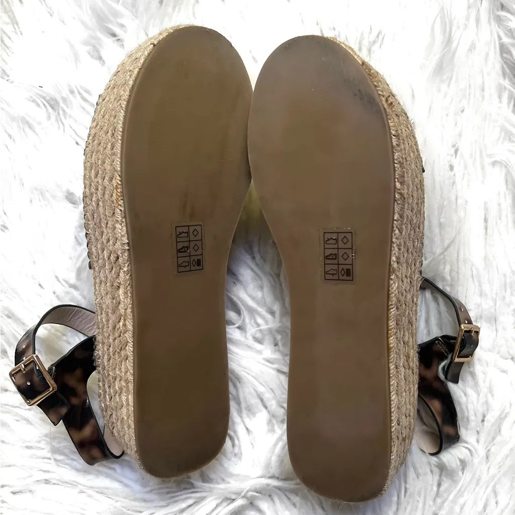 ASOS Leopard Print Espadrille Flatform Sandals Size 8 - Image 11