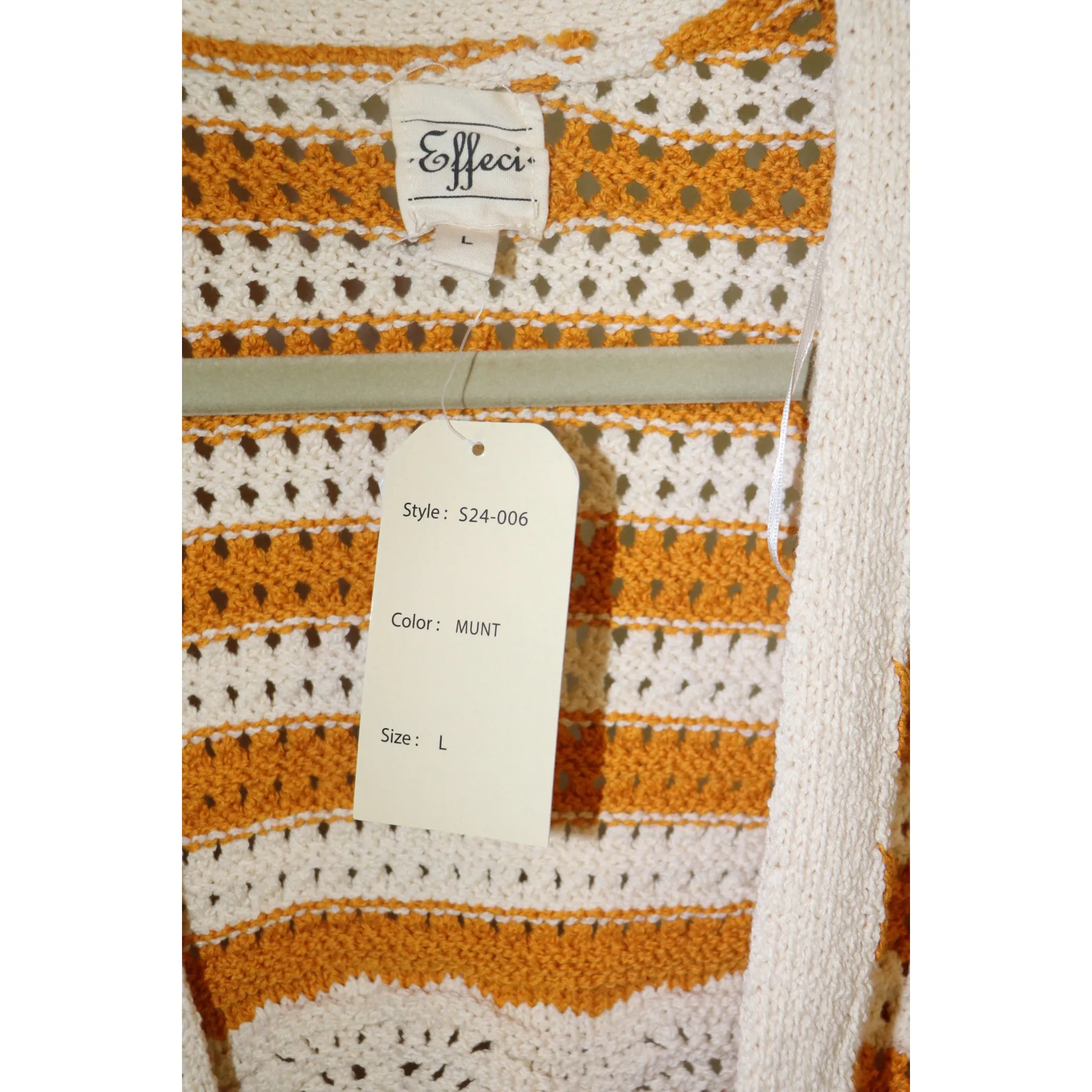 Crochet Cardigan Sweater Size L - Image 3