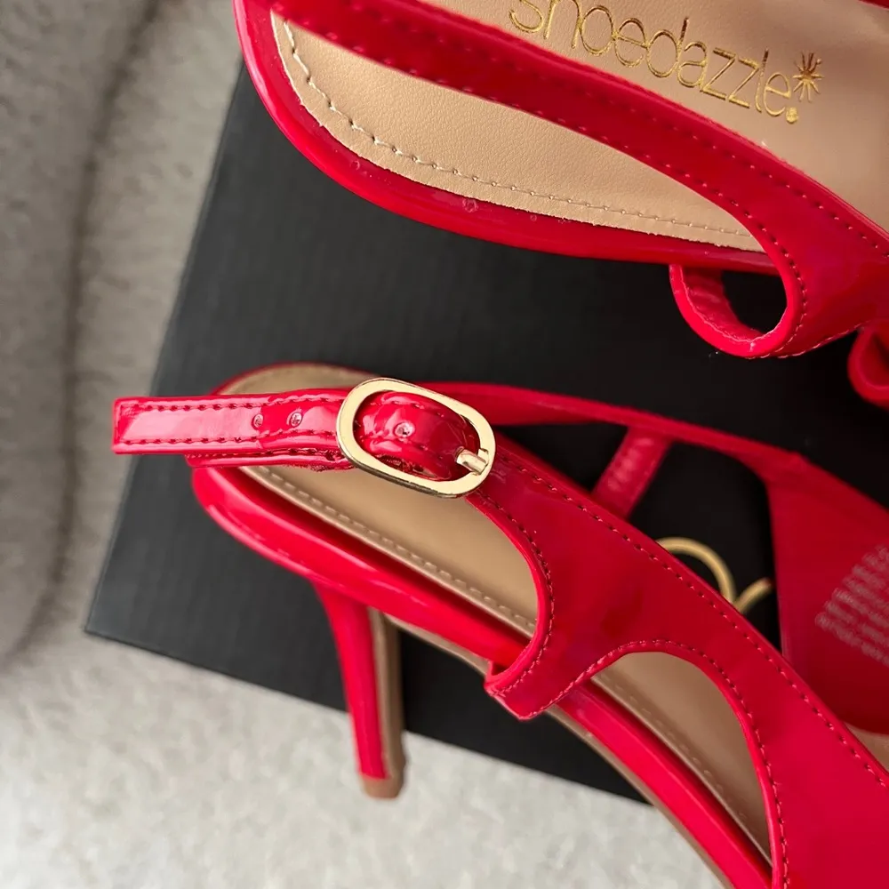 NWT Shoe Dazzle Salsa Red Florentina Slingback Pump (USW8.5) - Image 5
