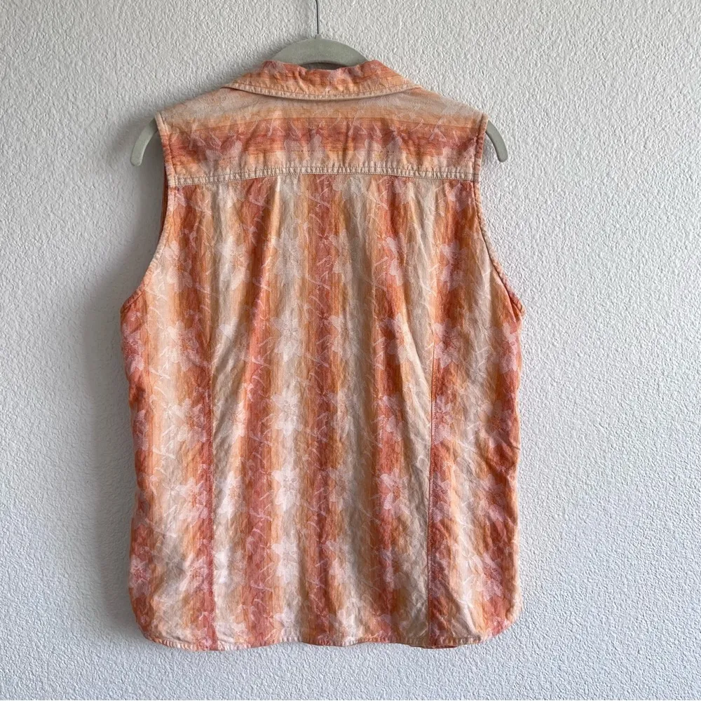 Woolrich Peach Woven Textured Sleeveless Tank - Image 5