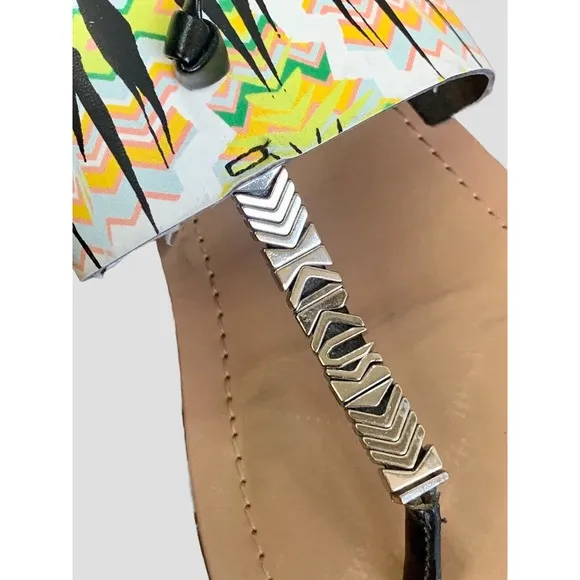 Circus SAXON Sandals Flip Flops Thongs Colorful Aztec Safari Size 7 - Image 2