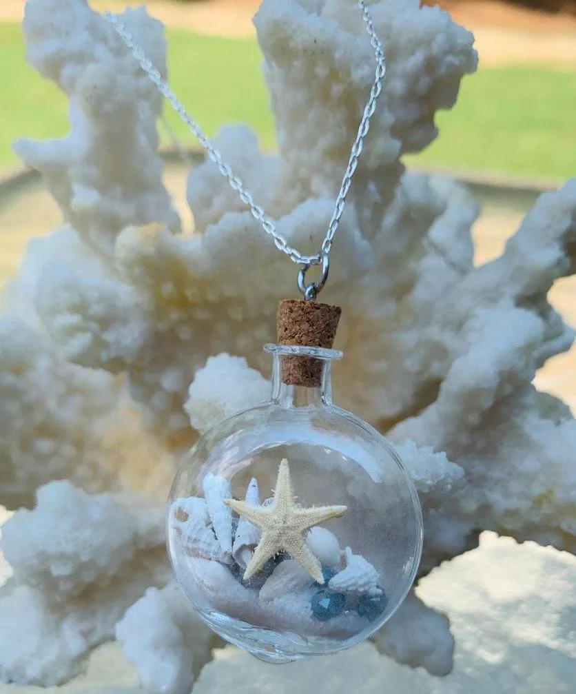 Real Miniature Seashells In Glass Bottle Necklace - Image 8