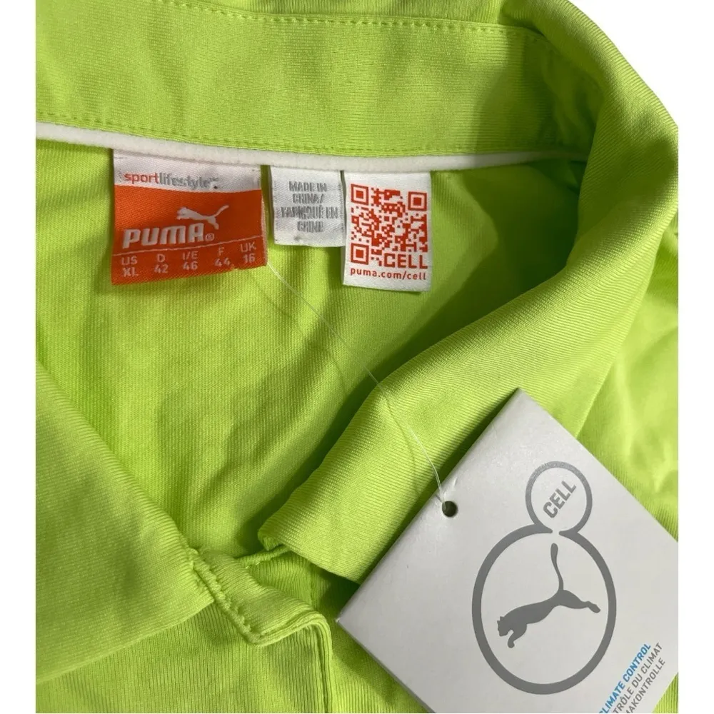 Puma Women's Golf Polo Shirt Size XL Neon Green - Image 8