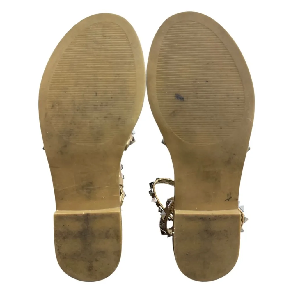 Steve Madden Womens Travel Rock Stud Sandals No Size Tan Gladiator Flats READ - Image 3