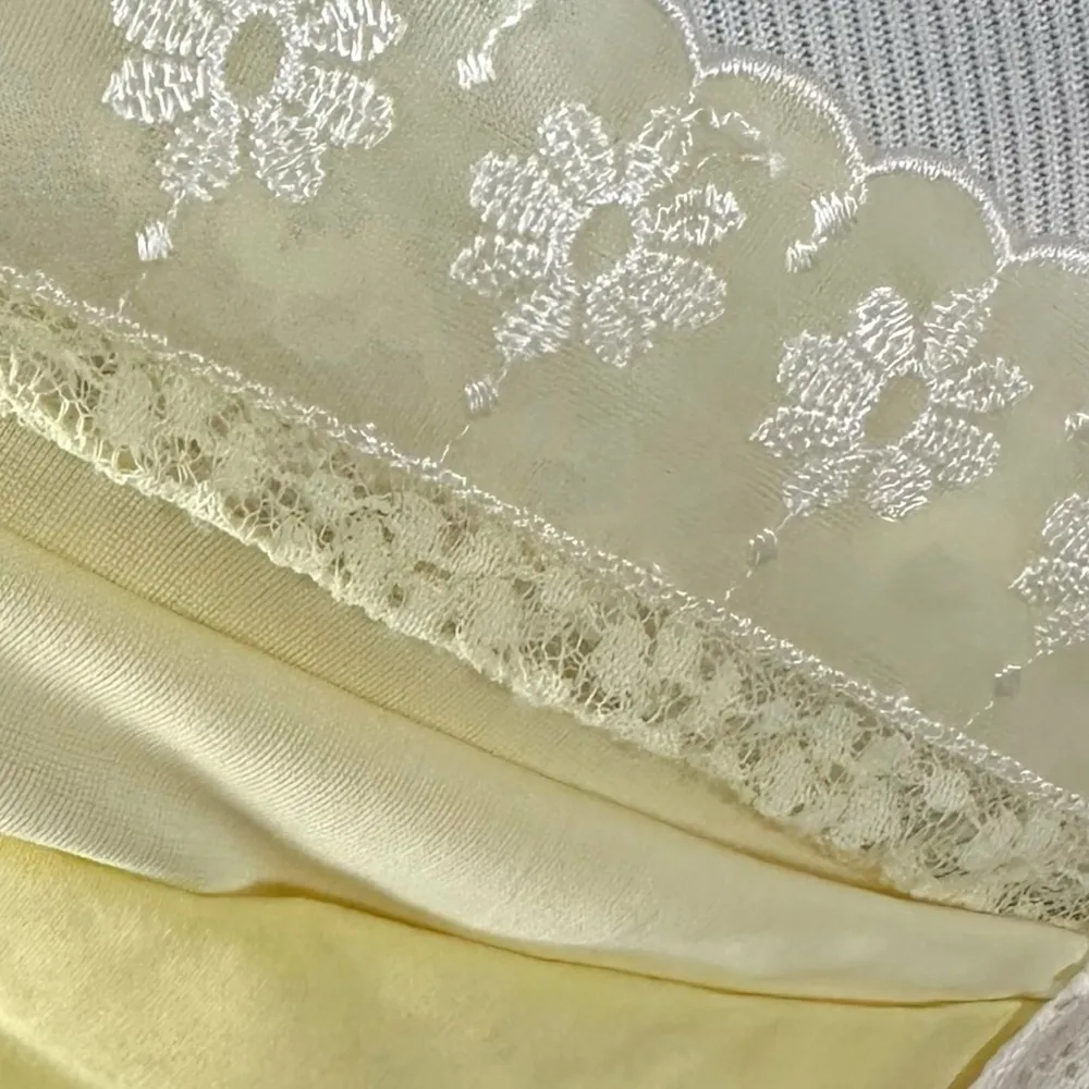 Layered Tulle & Lace Rosette Coquette Fairy Dress Butter Yellow Size Small - Image 9