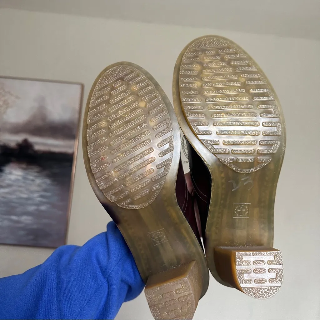 Dr. Martens Arianna Brown Leather Cut Out T-Bar Heeled Sandals Women's Size 10‎ - Image 9