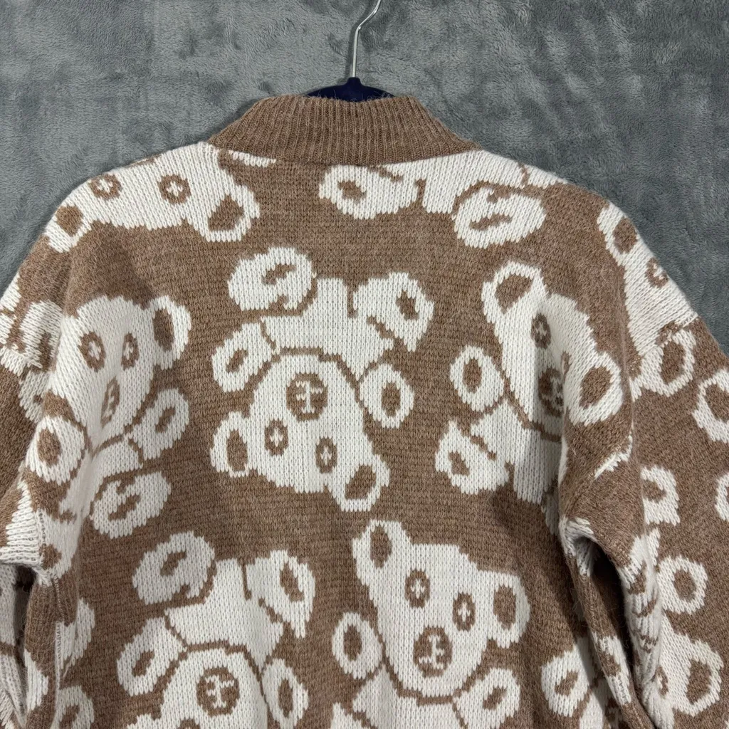 Vintage Needles & Yarn Teddy Bear Fluffy Knit Sweater Brown Size L - Image 10