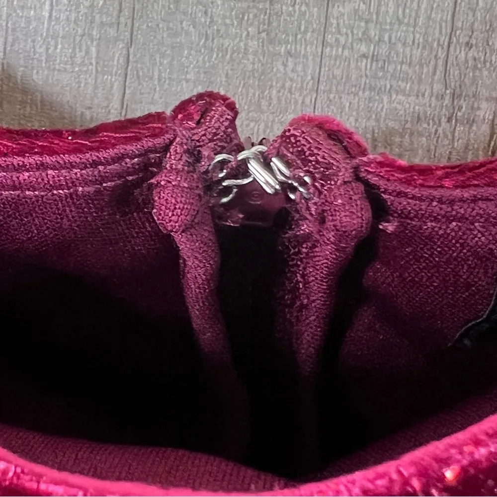 Crystal Dolls Juniors 13 Red Glitter Sleeveless Off Shoulder Mini Body Dress - Image 7