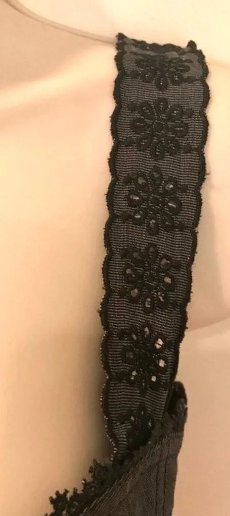 NWOT Gorgeous embroidered dress. Dark charcoal grey and black. Sz L Size L - Image 2