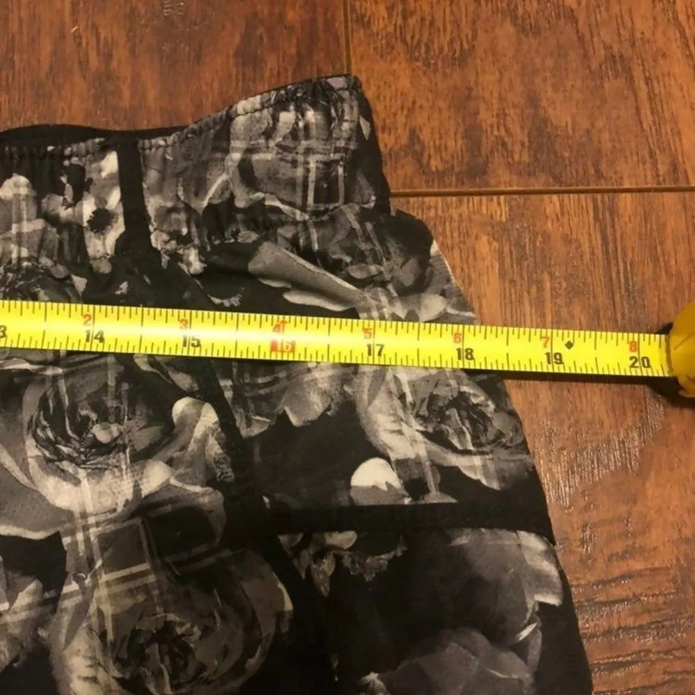 flowers floral print athletic running workout women M shorts - Image 9