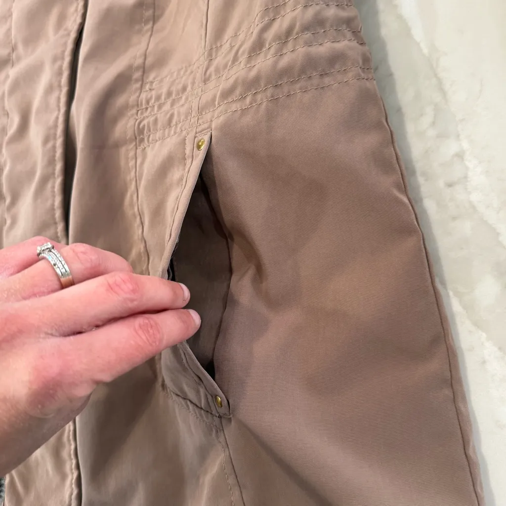 Breckenridge Full Zip Cinched Waist Rain Jacket Womens Size Medium Brown Utility - Image 3