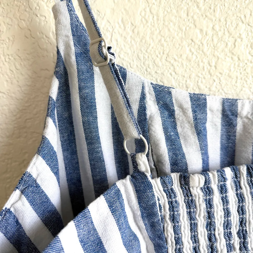 NWT Old Navy Womens Dress Blue White Stripe Sleeveless Linen Blend Size XXL - Image 7