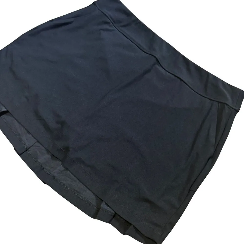 GREG NORMAN Golf 17" Back Pleated Skort Compression Sculpting Black NWT XL - Image 4