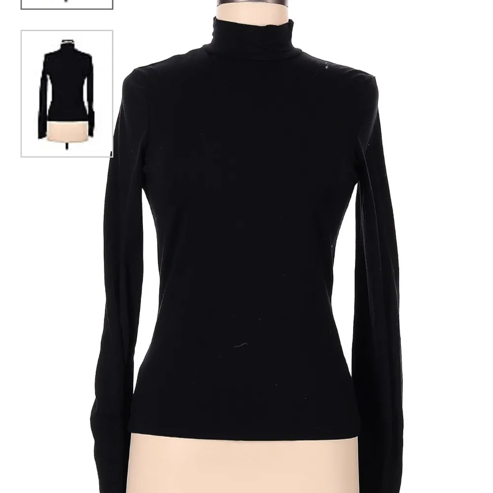 Theory Jersey Knit Long Sleeve Turtleneck in Black Minimalist Basic Women's S - Image 2