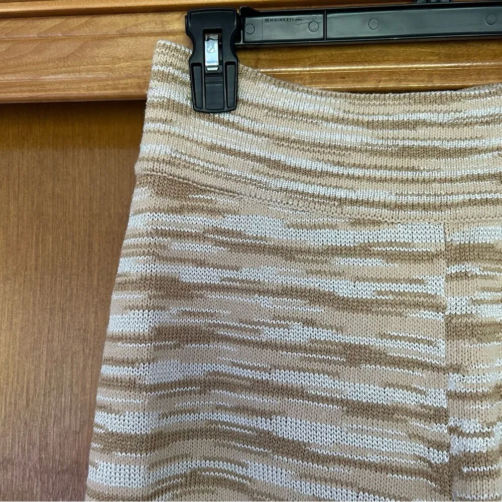 Veronica Beard Len Space-Dyed Knit Pants in Camel Multicolor Size Medium - Image 4