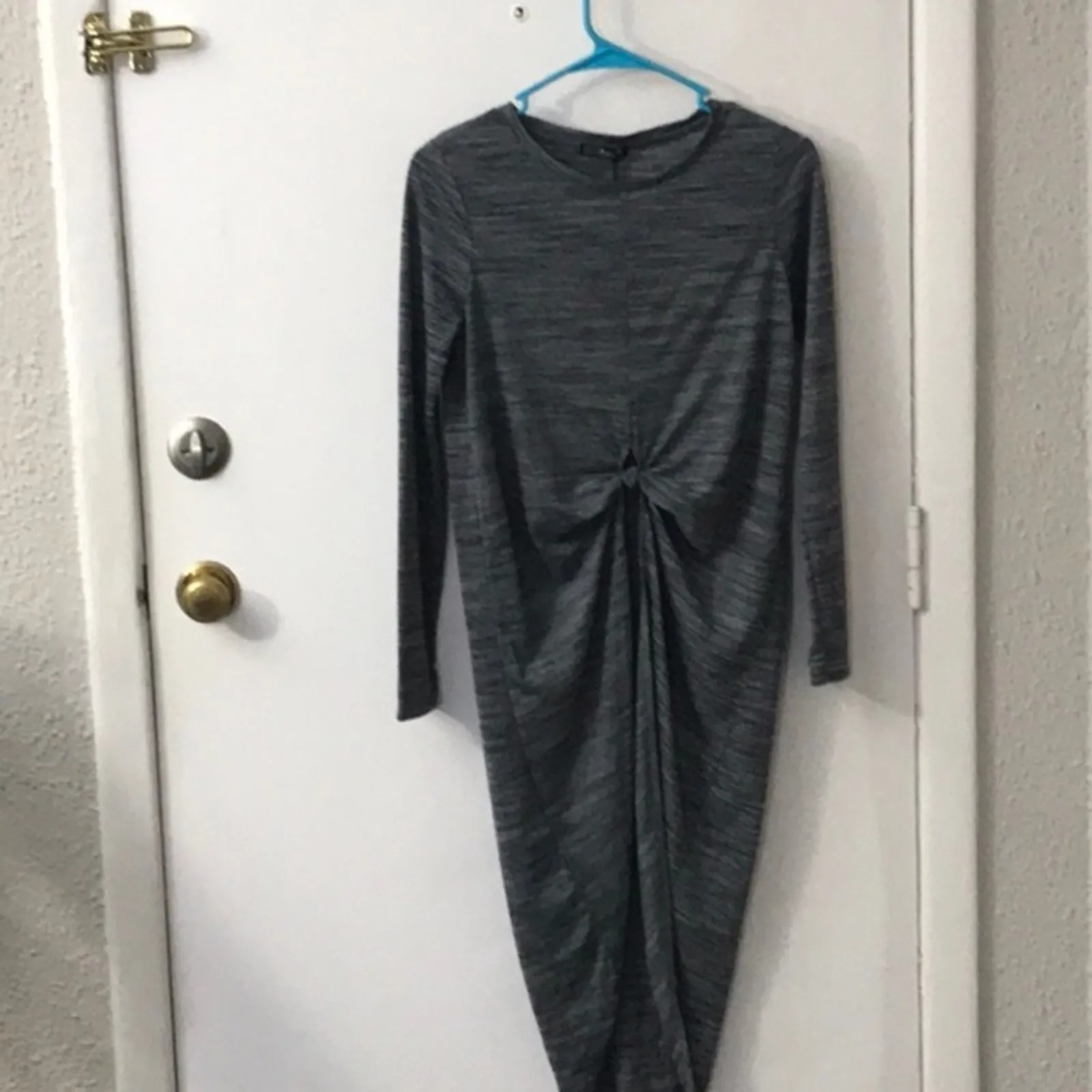 Cotton On Gray Knot Front Top S NEW Casual Futuristic Minimalist Cozycore Tunic - Image 5