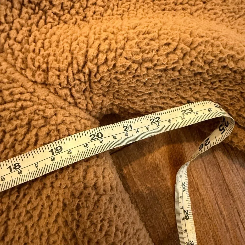Lands’ End tan sherpa cozy teddy jacket size small - Image 9