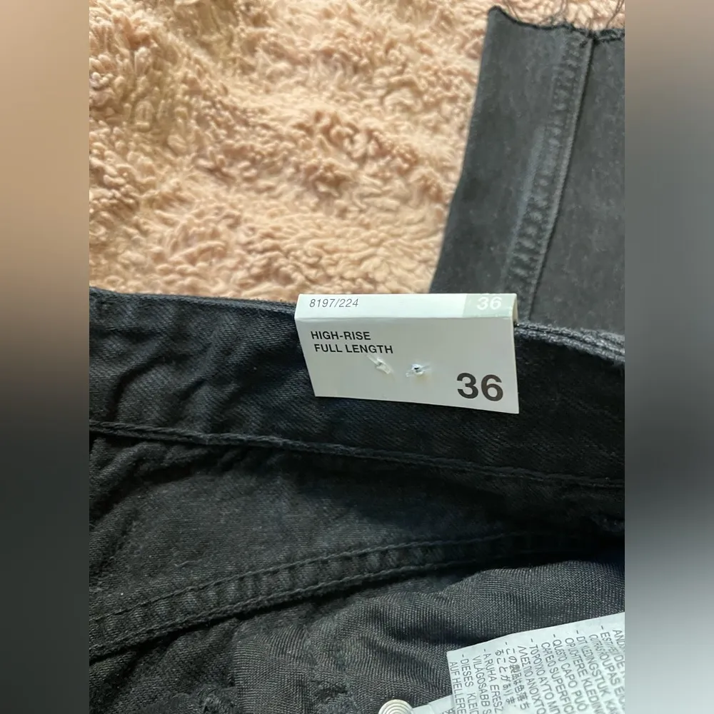 NWT ZARA Women's Black High Waisted Full Length Wide Leg Jeans - Image 8