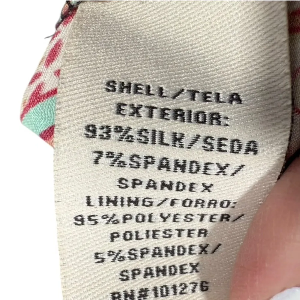 ECI Sleeveless Colorful Floral Print Silk‎ Dress 6 - Image 14