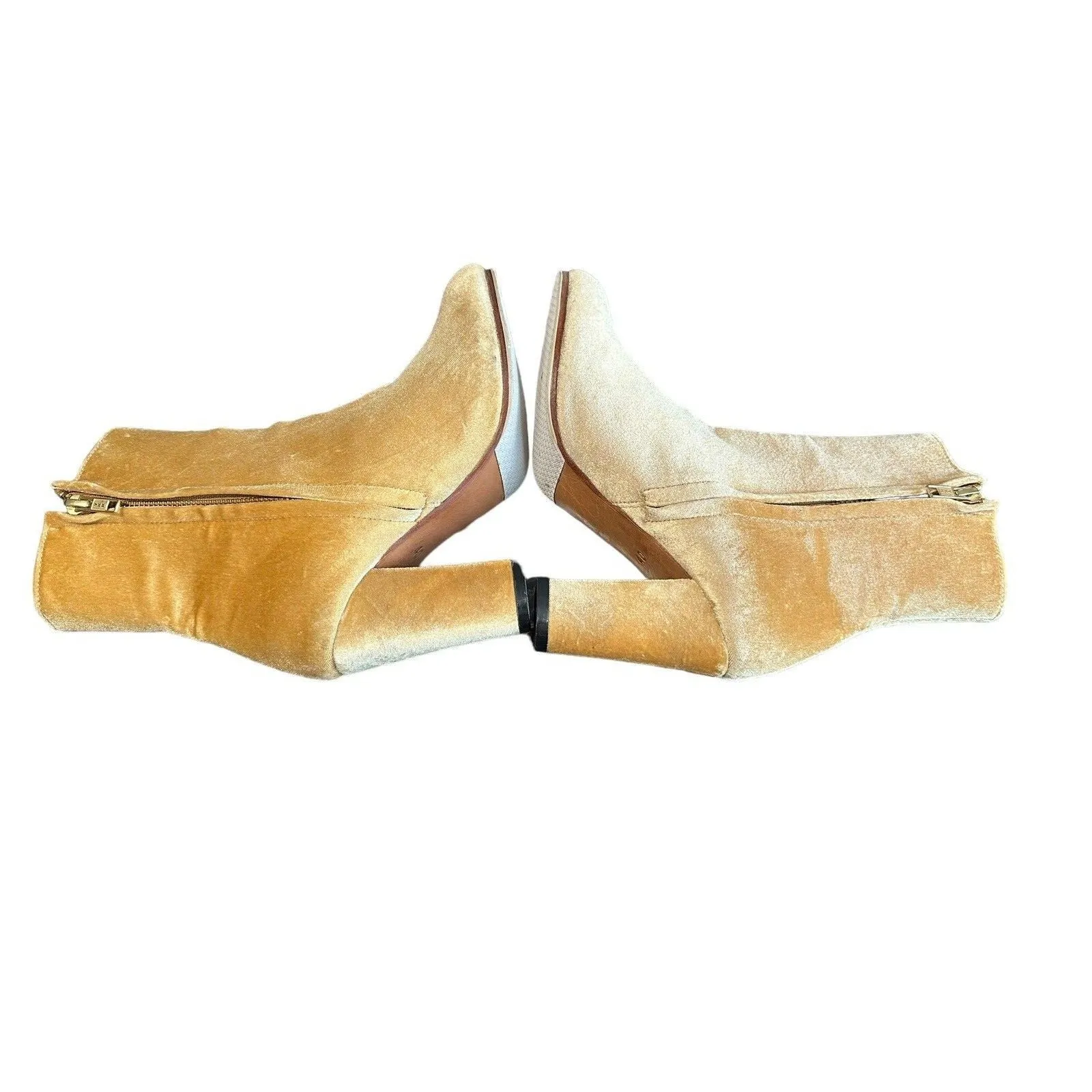 James Smith Size 40 US 9‎ Women’s Crushed Velvet Marigold Brooklyn Boots #S92 - Image 4