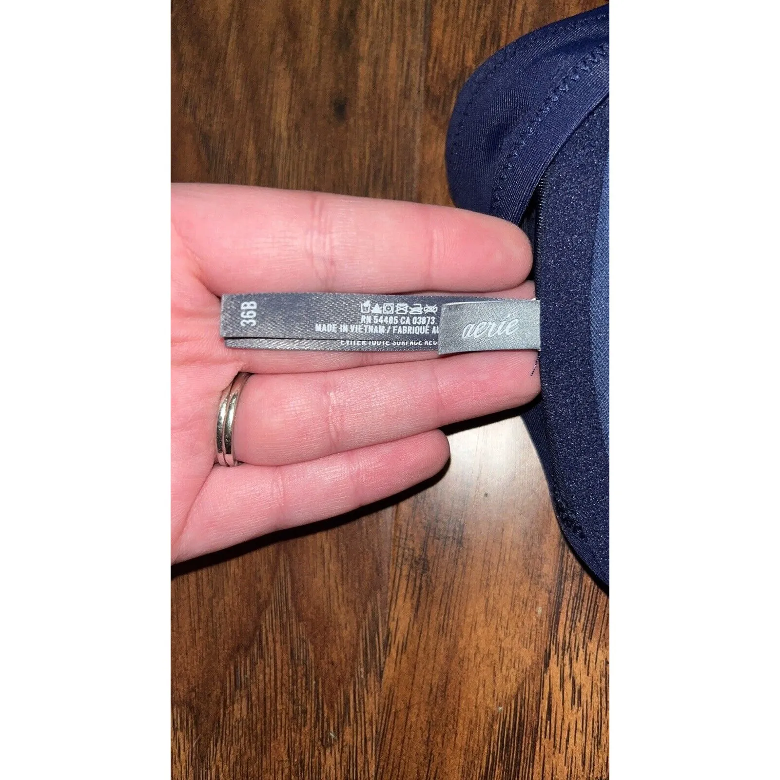 Women’s Aerie Navy Blue  perkier push-up strappy tie back bikini top beach swim - Image 4