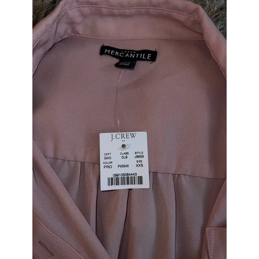 J Crew Tie Front Button Up Top sz XXS NWT - Image 2