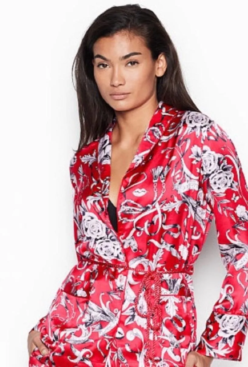 Victoria Secret | black cherry satin asian wrap top - Image 4