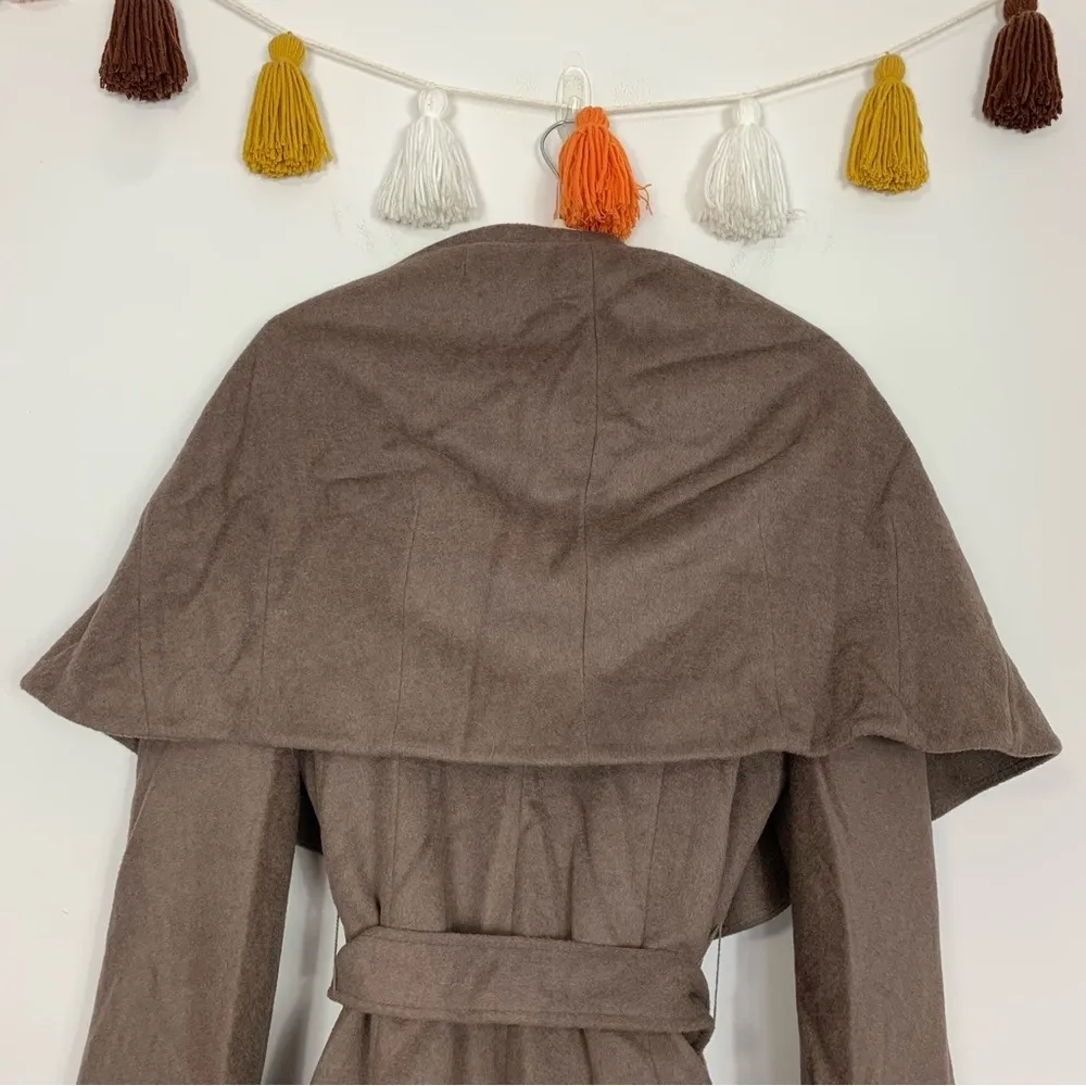 T Tahari Wool Marla Wrap Coat Mink Size Large - Image 6