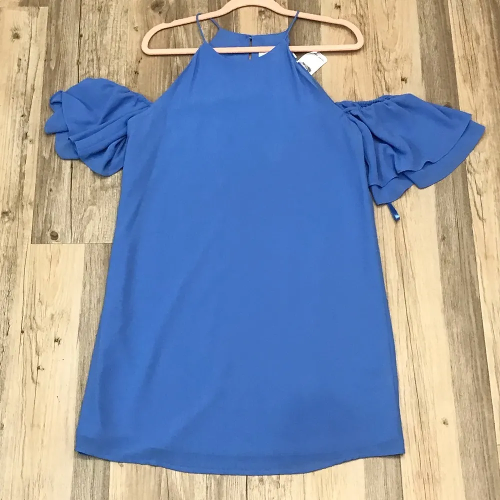 NWT Naked Zebra Cold shoulder periwinkle dress small - Image 6