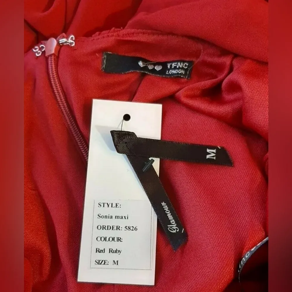 Burgundy Pleated Deep V-Neck Criss Cross Back Modcloth Maxi Dress Gown Medium - Image 10