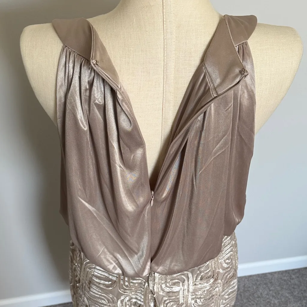 Jessica Howard dress champagne beige sleeveless evening Size 16 - Image 6