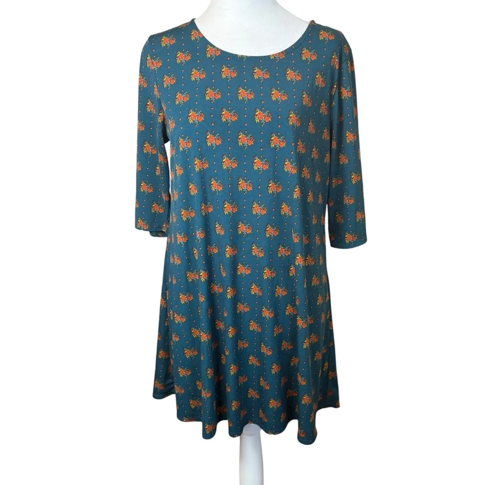 Natural Life Dark‎ Floral Mini Dress Large Stretch Flower Boho Bohemian Forest - Image 2