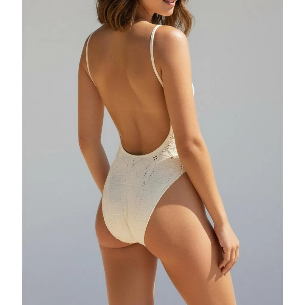 FRANKIES BIKINIS Juliet Cheeky One Piece Swimsuit, Angel Dust, Medium - Image 2