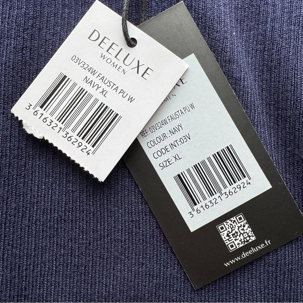 Deeluxe Women Navy Fausta Pullover Ribbed Raglan Long Sleeve Button Sweater XL Blue - Image 11