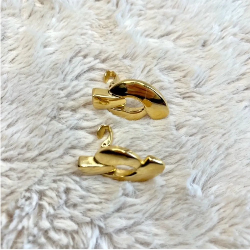 Vintage Givenchy Gold Plated Clip On Earrings - Image 8