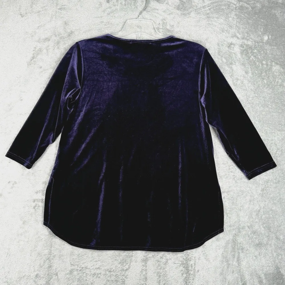 Sympli Shirt Women 12 Purple Velvet Blouse Whimsy Gothic Witchy Dark Fairy Gypsy - Image 3