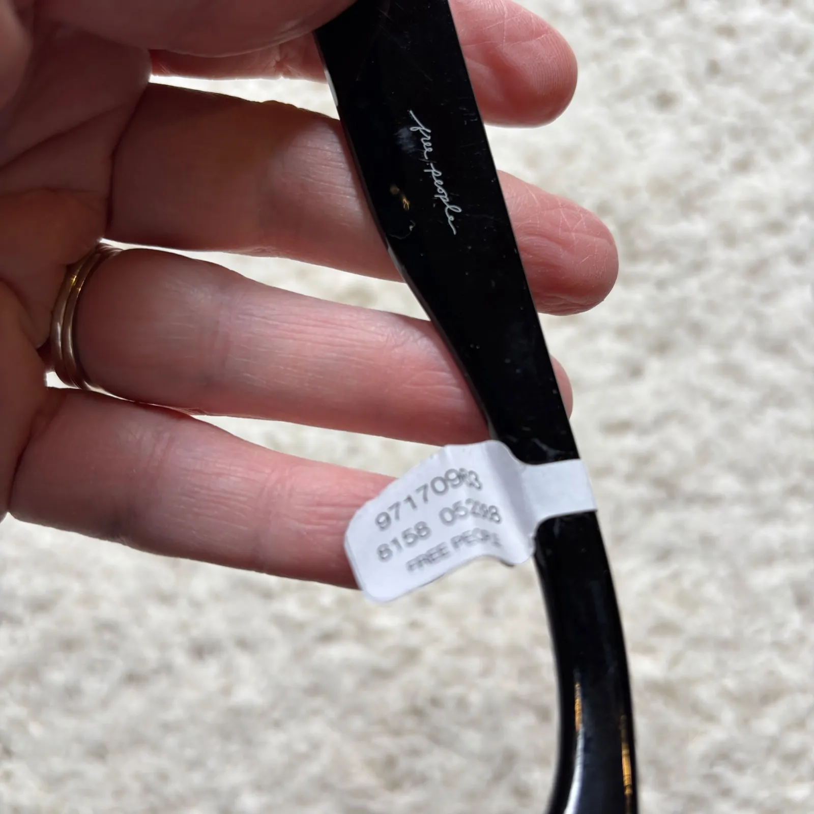 Free People Black Square Studded Sunglasses Smoke Lenses UV Protection - Image 6