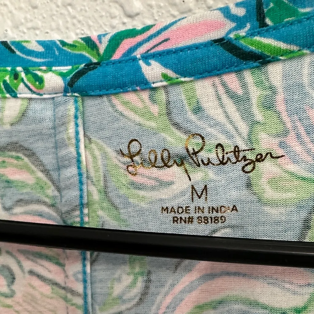 Lilly Pulitzer Tessa Print Cumulus Blue Chick Magnet Floral Dress Size Medium - Image 3