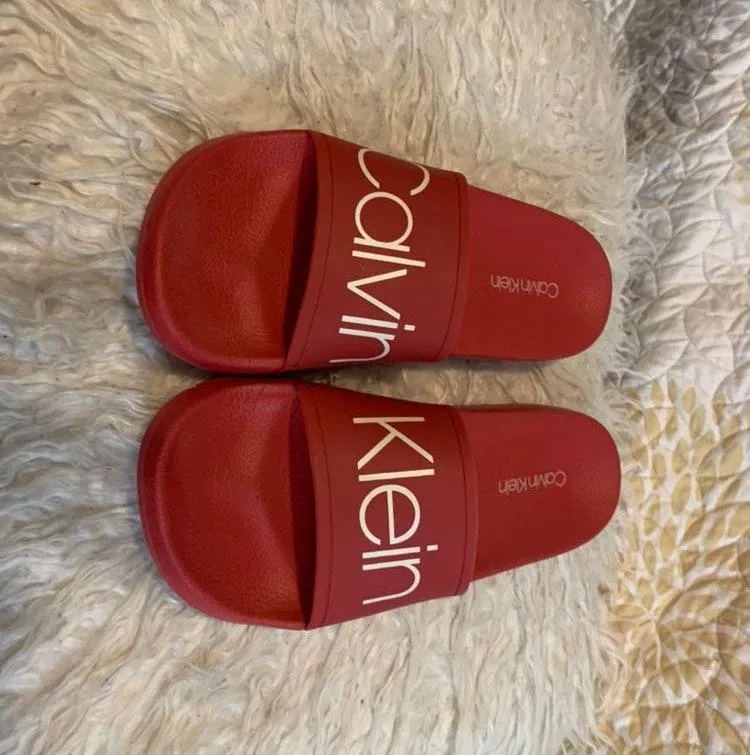 Calvin Klein Red CK Slides - Image 2
