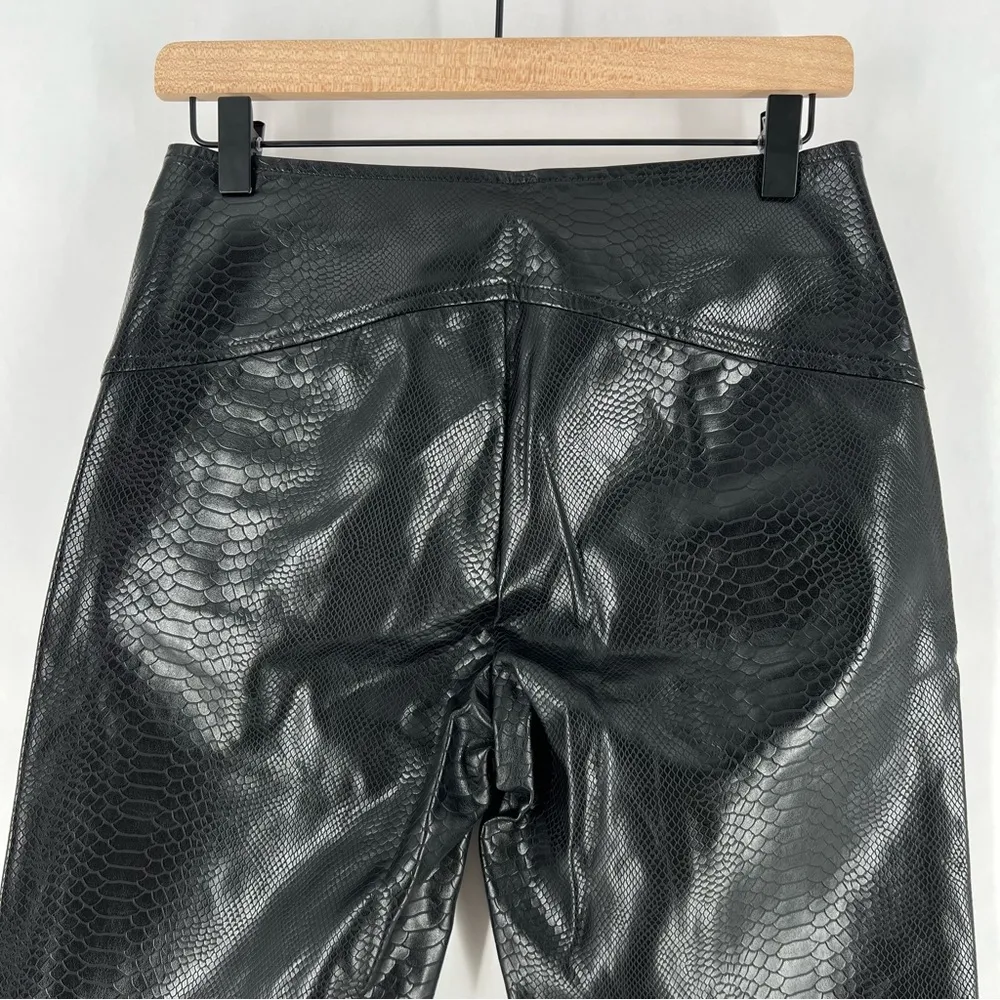 Urban Outfitters Alexa Faux Leather Reptile Print Exposed‎ Zipper Fly Moto Pant - Image 12