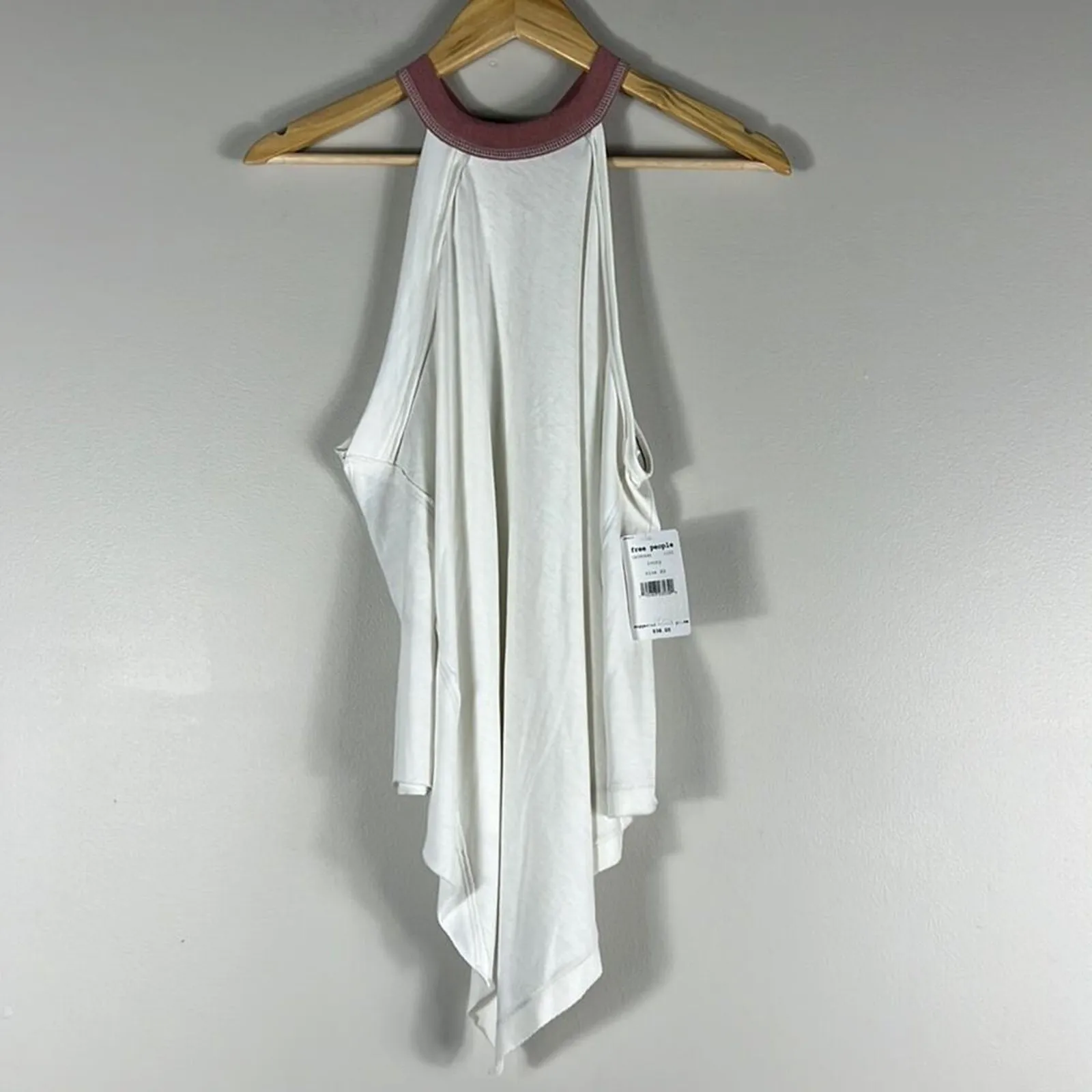 NWT Free People Ivory Twin Peaks Halter Tank Top Sz XS Sleeveless Coastal Beachy - Image 2