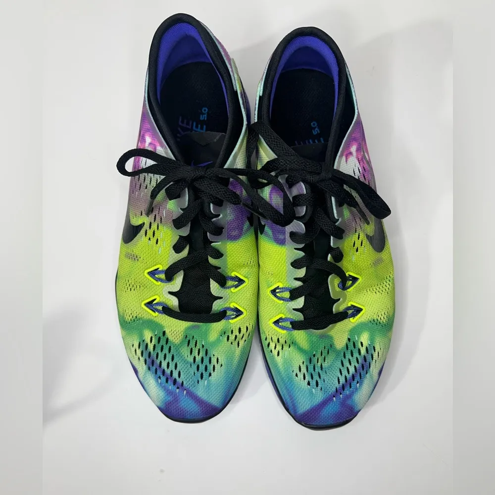 Nike Free 5.0 TR Tie Dye Multicolor Trainer Fitness Running Shoes Sneakers - Image 2