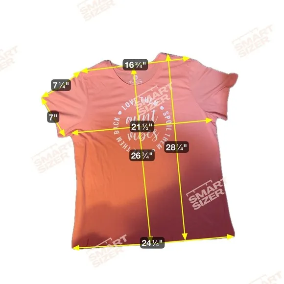 NWT Positive Tees Women 2X Auntie Vibes Graphic Orange T - Image 6