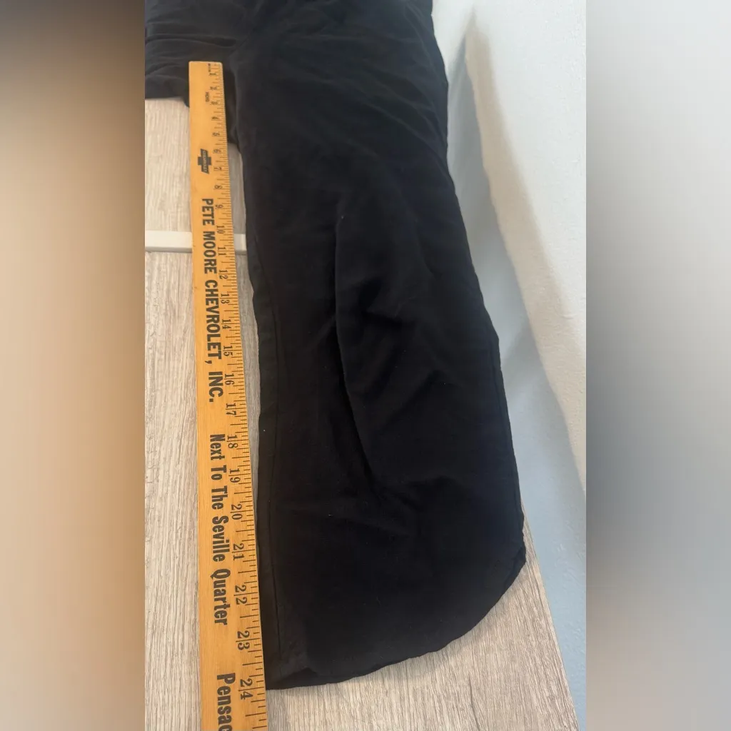 Marine Layer Allison Pant Black Dolphin Hem Cropped Tencel Soft Drapey Medium P - Image 7